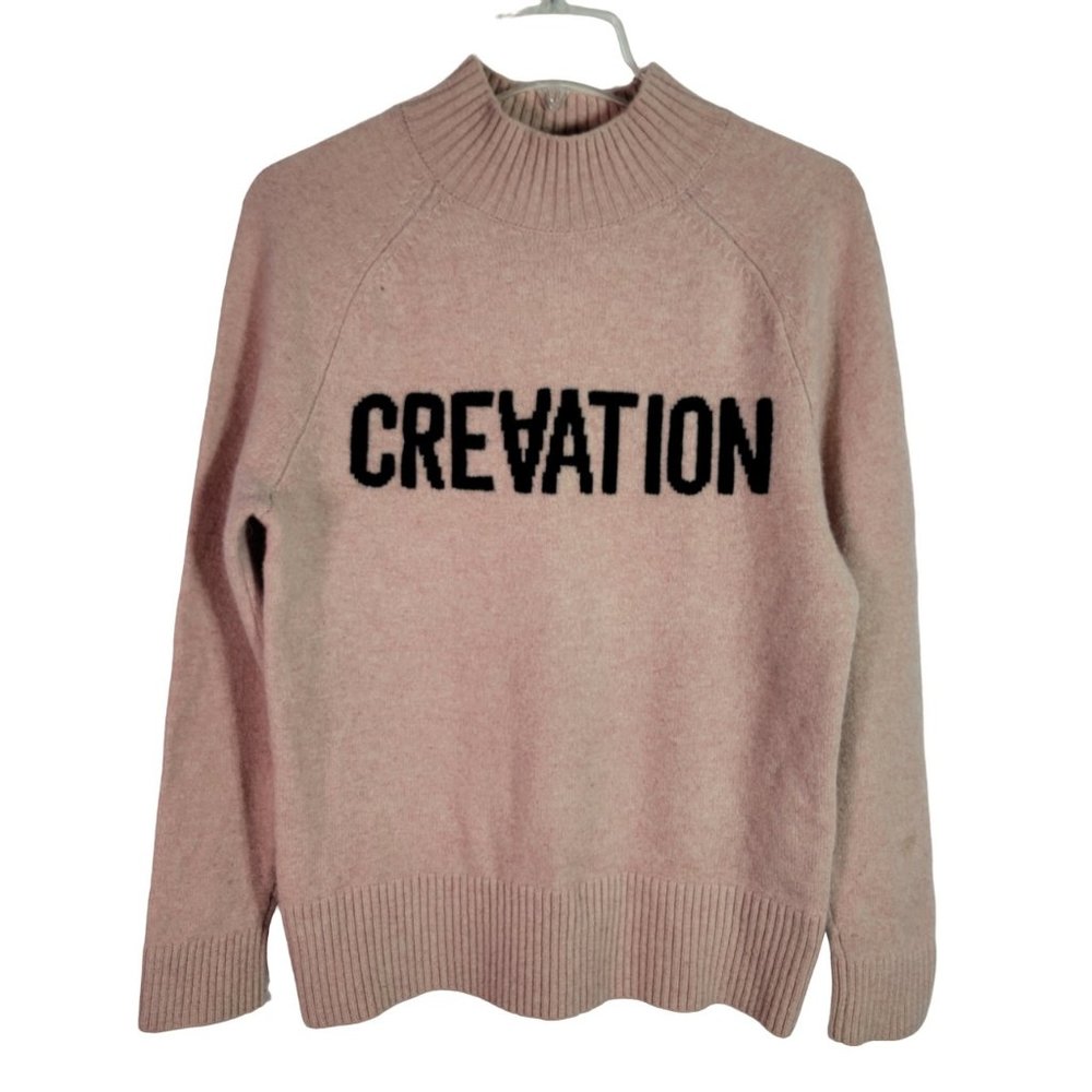 Jack & Jones Sweater Size M/L Wool Ribbed Turtleneck Long Sleeve Stretch Pink